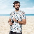 thumbnail image 4 of Wukai Undersea Animals Print Men's Short-Sleeved Mesh T-Shirt,Quick-Dry Short Sleeve Workout T-Shirt-X-Large, 4 of 8