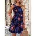 thumbnail image 4 of Multicolor Fireworks Print Sleeveless A-Line Sundress For Women Casual Summer Vacation Dress, 4 of 4