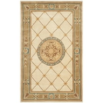 SAFAVIEH Naples Rothesay Oriental Wool Area Rug, Ivory/Caramel, 2'6" x 4'6"