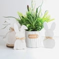 thumbnail image 3 of PATLOLLAV Personalized Easter Cute Wooden Bunny with Hemp Rope,Ideal Gift for Easter, Birthdays, Valentines House Warming Gift, Unique Wooden Decor Gift for Mom and Dad,White, 3 of 3