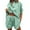 Green, variant on Women's Summer Shorts & Top Set Soft, Stretchy Fabric, Great for Outdoor Activities Casual 2 Piece Tracksuit Loose Button Blouse Shirt Top High Wasit Elastic Shorts Set Loungewear Summer Outfits