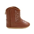 thumbnail image 3 of Yindaity Baby Boots 12-18 Months Baby Cowboy Cowgirl Boots Infant Western Boots Toddler Boys Girls Round Toe Riding Mid Calf Boots All Seasons(Coffee,12), 3 of 9