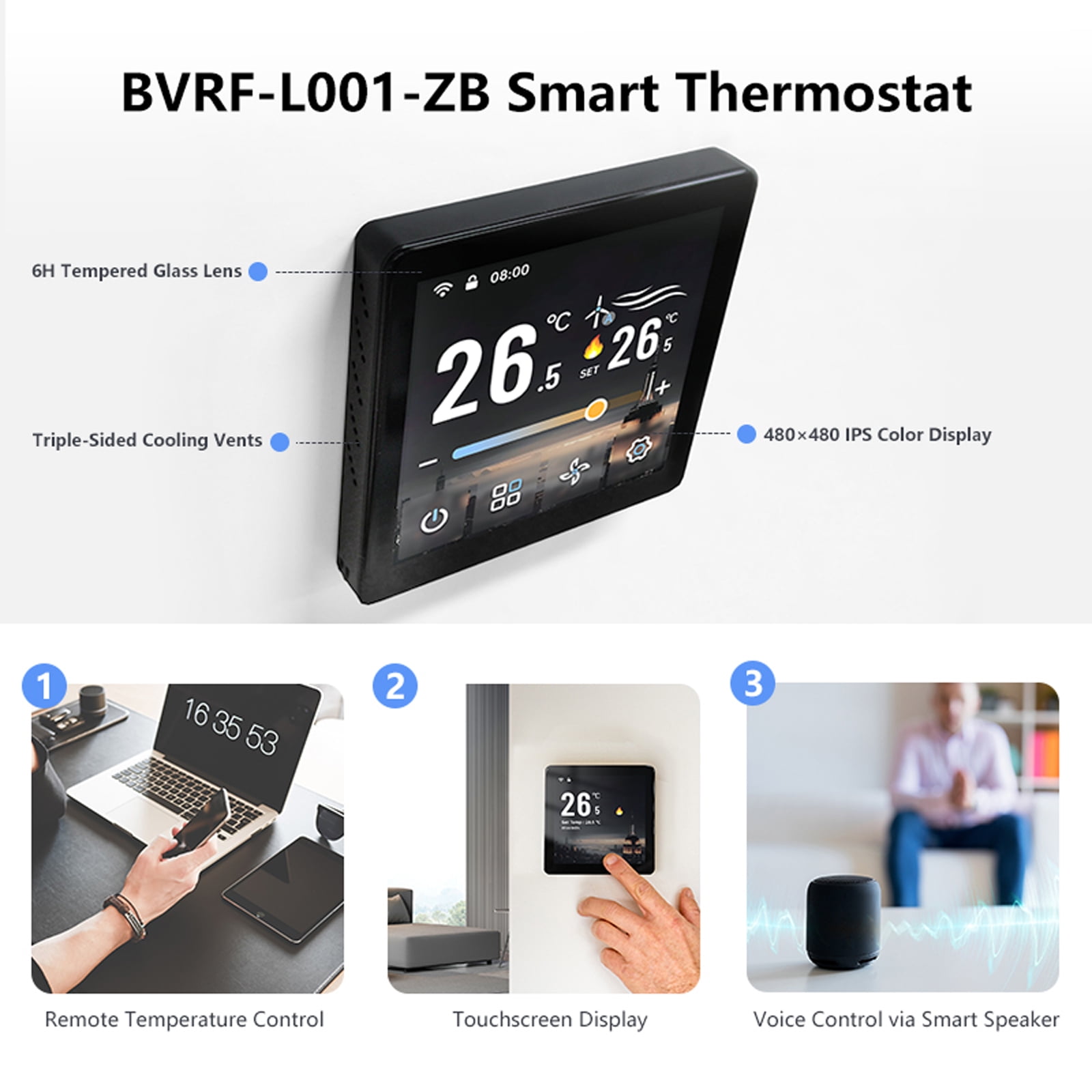 ZigBee VRF/VRV Smart Thermostat for Central Air Conditioning - Rapid Heating and Cooling, Adjust Compressor