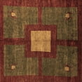 thumbnail image 1 of Ahgly Company Indoor Square Abstract Brown Modern Area Rugs, 6' Square, 1 of 4