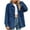 Dark Blue, variant on Denim Jackets for Women Turndown Collar Long Sleeve Button down Jacket Vintage Jean Coat with Pockets