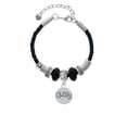 thumbnail image 2 of Delight Jewelry Silvertone Giddy Circle Lil Sister Celtic Knot Leather Bead Bracelet, 7"+2" Extender, 2 of 4