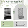 thumbnail image 2 of LVUYOYO Metal Privacy Planter Box with Trellis – Raised Garden Bed with Drainage for Climbing Plants, Patio & Garden, 70" x 46" x 12", Black, 2 of 8