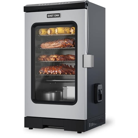 EAST OAK 30" Electric Smoker for Outdoors, Built-in Probe, 725 sq in, Mist Silver