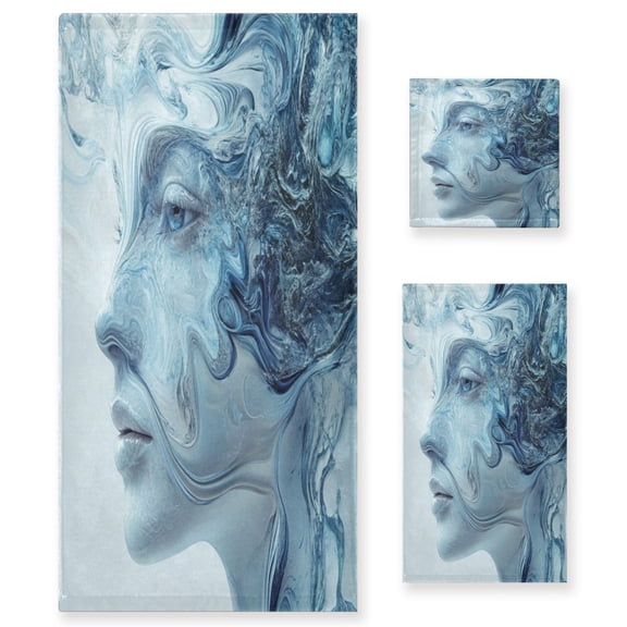Three-Piece Towel Set Face Towel Towel Set Hand Towel Bath Towel Cotton Bath Towels Bath Towel Sets Hand Bath Towels Blue Face
