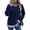 Dark Blue, variant on WIZUTIZ Women's Fake Two-Piece Striped Sweatshirt Long Sleeve Layered Look Crew Neck Pullover Top for Fall