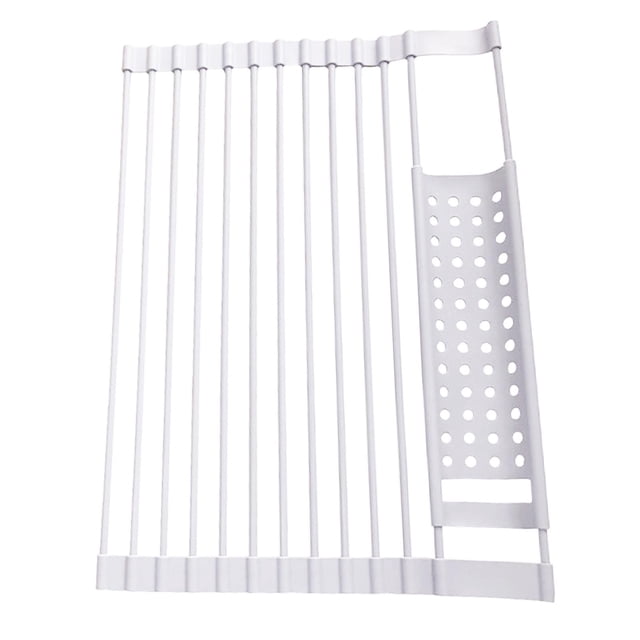 GUOOL Multipurpose Roll up Dish Drying Rack for Utensils Fruits Kitchen Counter Gray S Gray S White
