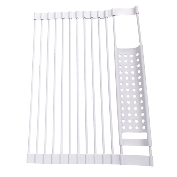 Organizador de silicona para colocar sobre el fregadero, ideal para frutas, vasos y verduras. Gris S Blanco