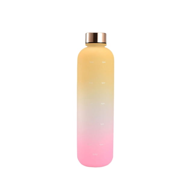 Soidarity Botella de agua de 1000ml, vaso portátil para exteriores, tapa de acero inoxidable, taza para beber, reutilizable, para estudiantes, escuela, Kits de desorden para acampar Amarillo Púrpura Soidarity OD028155-07