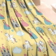 thumbnail image 3 of Yellow Princess Castle Unicorn Pattern Blanket,Comfortable Soft Flannel Throw Blanket,All Season,Warm Lightweight Blankets for Sofa Bed Couch Living Room Chair,30"x40", 3 of 4