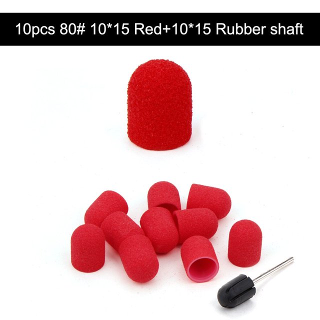 10 piezas 10*15/13*19 tapas de lijado moradas bandas de lijado para decoración de uñas tapas de bloque removedor de gel de mandril accesorios de taladro de cutícula para el cuidado de los pies