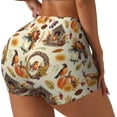 thumbnail image 2 of Kdxio Autumn Vintage Print Workout Shorts for Women Seamless Soft Smooth Gym Yoga Scrunch Active Shorts, 2 of 5