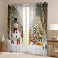 thumbnail image 2 of Homewish Cartoon Xmas Snowman Blackout Curtains Set of 2 (52x84 Each),Wild Christmas Reindeer Window Curtains,White Brown Green Curtains and Drapes For Kids,Super Cozy Room Decor, 2 of 6