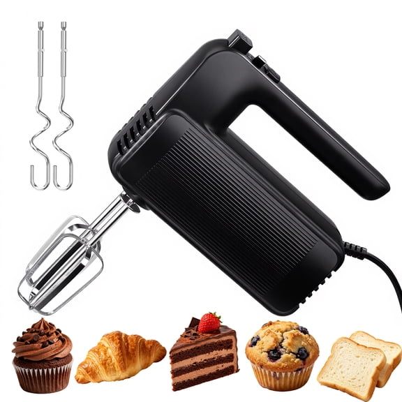 Behome Electric Hand Mixer, 5-Speed Handheld Mixer with Turbo, 300W Lightweight Egg Mixer for Baking & Cooking,Black