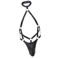 thumbnail image 1 of Arnés de Cuerpo de Cuero de Restricción Masculina Mankini Cosplay Body de Lujo Ropa Interior Soledad Arnés Mankini, 1 of 10