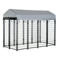 thumbnail image 3 of Pawhut 8' x 4' x 6' Large Dog Kennel Outdoor Steel Fence with UV-Resistant Oxford Cloth Roof & Secure Lock, 3 of 10
