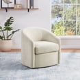 thumbnail image 2 of Bella Swivel Chair in Linen White Fabric, 2 of 10