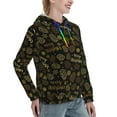 thumbnail image 6 of Fotbe Gold Pinecone Merry Christmas Pattern Womens Long Sleeve Hoodie, Pullover Hooded Sweatshirt, Kangaroo Pocket Hoodie with Eye-catching Drawstrings-XX-Large, 6 of 7