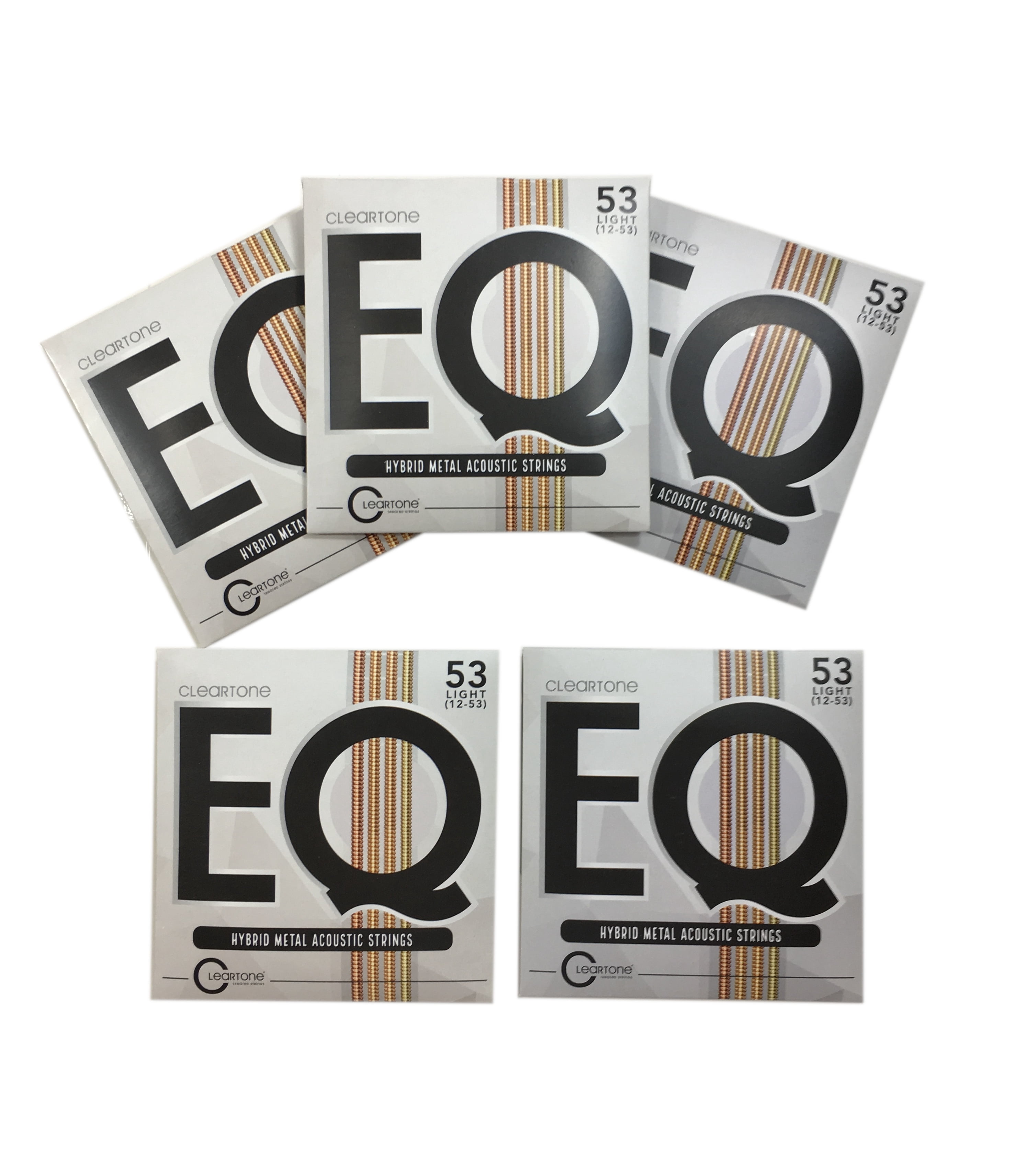 Cleartone Guitar Strings 5 Pack EQ Acoustic Hybrid Metal Blend Custom Light 12-53