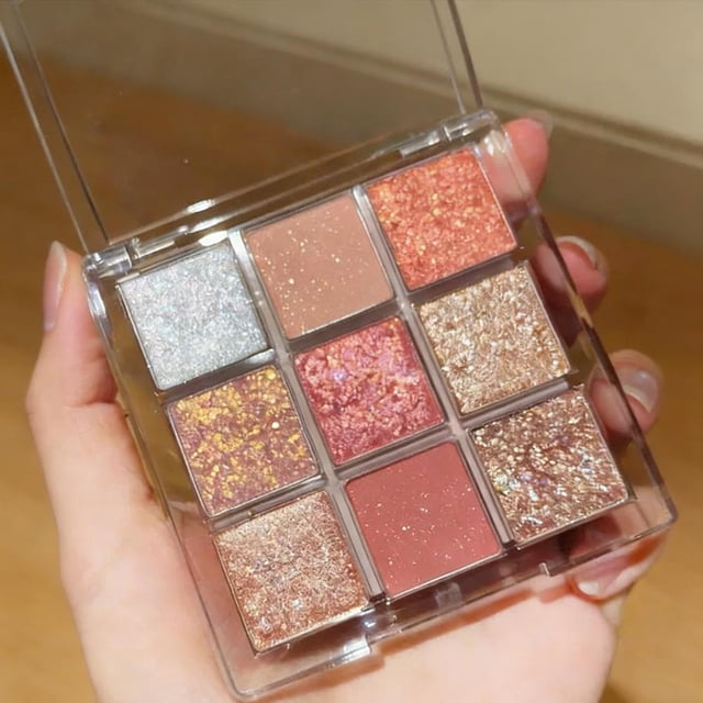 9 Color Shadows for Eyebrows, Palette / Red, Matte and Glossy Eyebrows Sha d