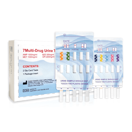 AnTester [2 Pack] 7 Panel Multi-Drug Urine Test Kit (THC, BZO, MET, OPI, AMP, COC,OXY)-Home Urine Drug Testing Kits