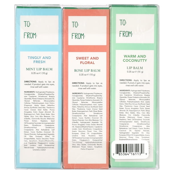 24 Value) Mario Badescu Lip Balm Trio Holiday Gift Set, 3 ct