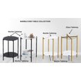 thumbnail image 2 of KOSSMAI 2-Layer Round Sintered Stone End Coffee Side Table with Gold Metal Frame  for Living Room Bed Room, 2 of 4