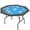 BLUE, variant on Octagon Poker Table Foldable,8-Player Texas Holdem BlackjackTable,Black,Steel Legs & Deep Cup Holders,Casino Game Table for Home & Parties