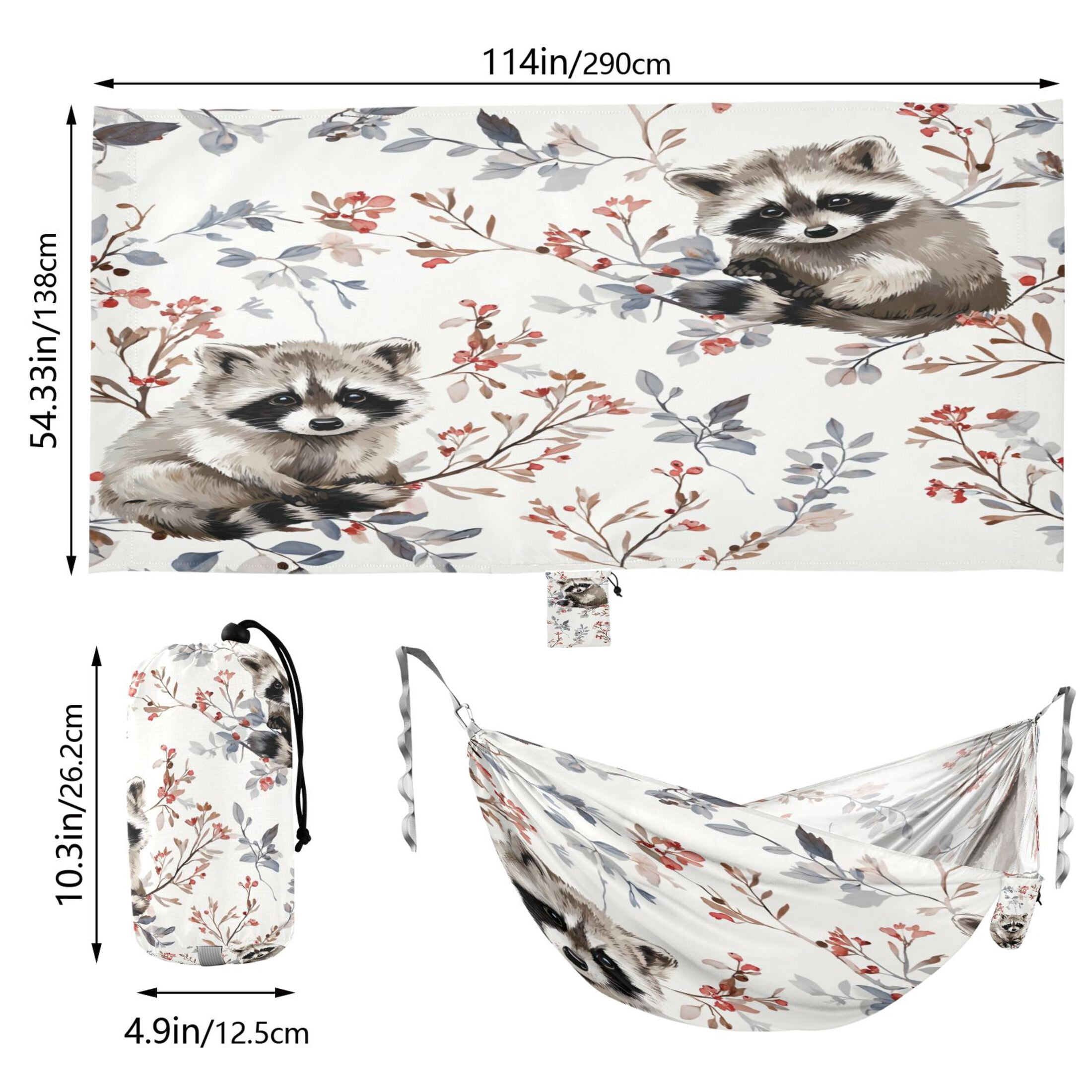 Hammock Camping Hammock Nylon Portable Hammock Travel Camping Hammock Woodland Brown Cat Floral