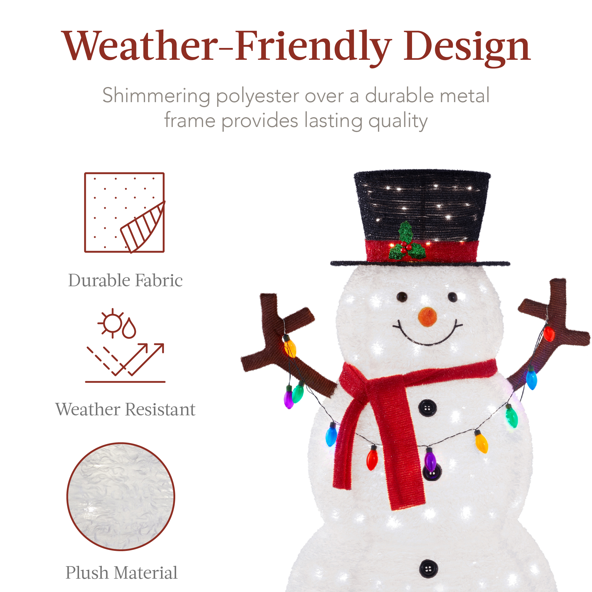 Best Choice Products 3 Ft Lighted Pop-Up Snowman photo 6