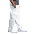 thumbnail image 2 of HESHENG Mens Jogger Gym Heavy Weight Fleece Cargo Pocket Sweat Pants Drawstring Trousers M-3XL, 2 of 5