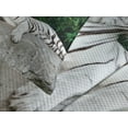 thumbnail image 4 of Ambesonne Savannah Quilted Bedspread Set 3 Pcs, White Tiger in the Jungle, King Size, Pale Grey Beige Green, 4 of 5