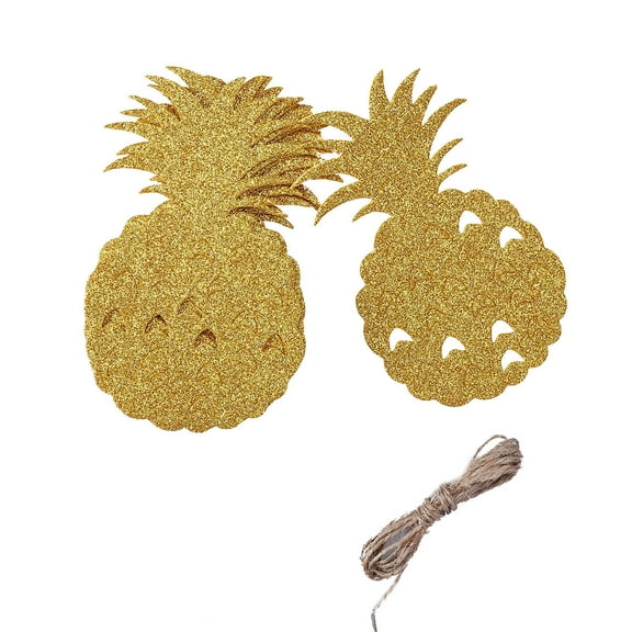 GETAJGHSD Summer Theme 12Pcs Golden Pineapple Wall Decor Banner