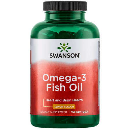 Swanson Omega-3 Fish Oil - Lemon Flavor Softgels, 1 g, 150 (The Best Omega 3 Products)