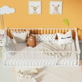 thumbnail image 3 of Twin Size Floor Bed for Kids and Toddlers, Metal Montessori Floor Bed with 21.7" High Full-Length Fence and Door, Safety Montessori Bed Frame for Kids Girls and Boys, No Slats Supports, White, 3 of 7