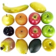 thumbnail image 1 of Juego de frutas realistas de tamaño natural, 14 piezas, fruta falsa para decoración, no es un juguete para niños, incluye manzanas, naranjas, plátanos y limas artificiales, 1 of 5
