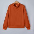 thumbnail image 5 of Sweatshirts for Women Puff Sleeve Relaxed Fit Casual Pullover with Front V Fall Versatile Comfy Tops Saffron S, 5 of 8
