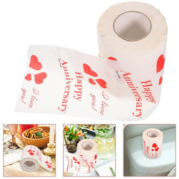 Topbathy Valentine Pattern Soft Toilet Paper Roll for Party Decorative Bathroom Tissue