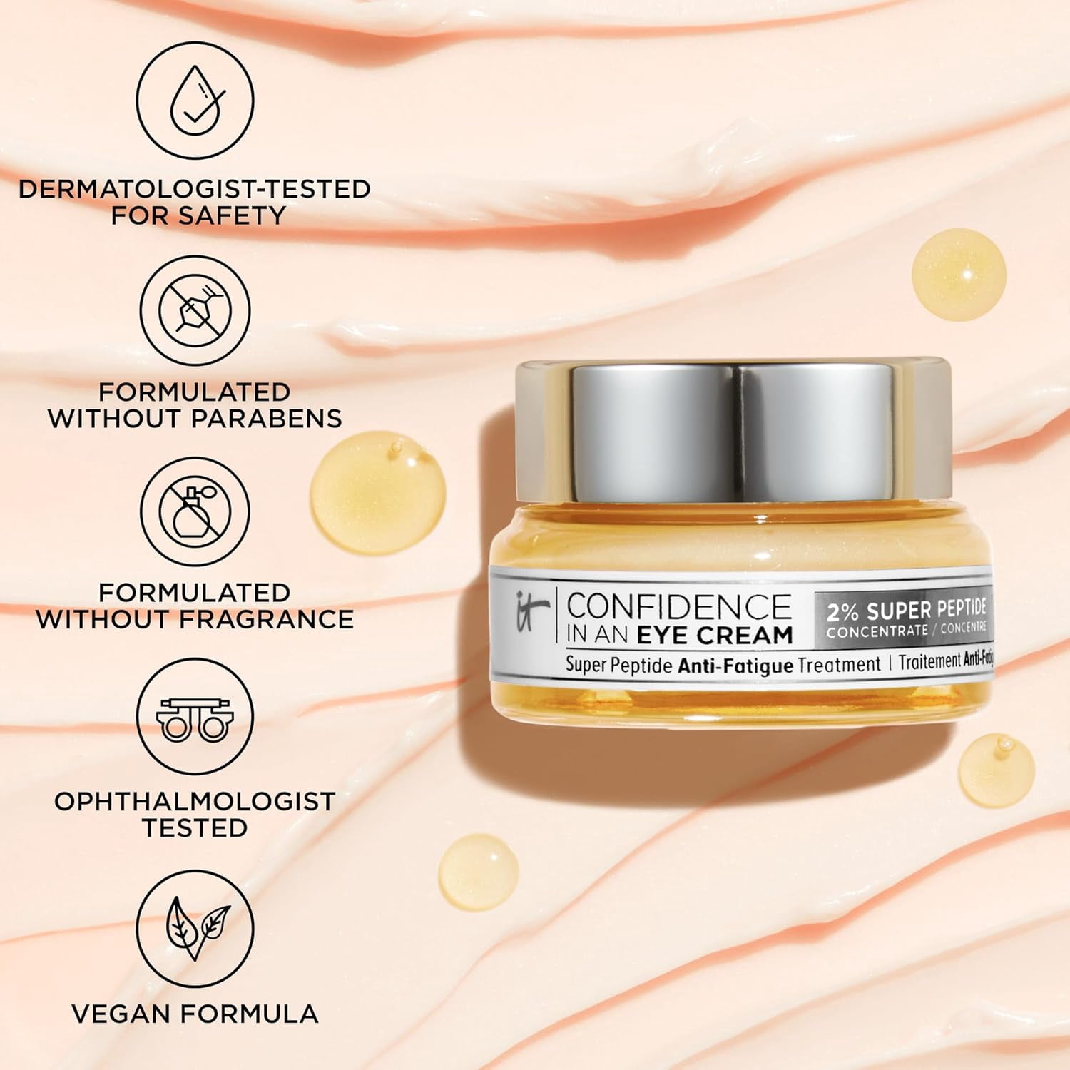 It Cosmetics Face & Eye Duo - Full Size Set - Confidence in a Cream 2oz + Confidence in an Eye Cream 0.5oz