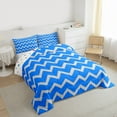 thumbnail image 3 of Feelyou Blue Stripes Waves Full Size Comforter Sets, Kid Abstract Lines Bedding Sets, 3pcs, 3 of 8