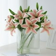thumbnail image 5 of Artificial Lily Flowers, Real Touch Latex Lilies Artificial Bouquet with Bendable Stems for Lifelike Wedding Decor and Elegant Home Arrangements, 5 of 6