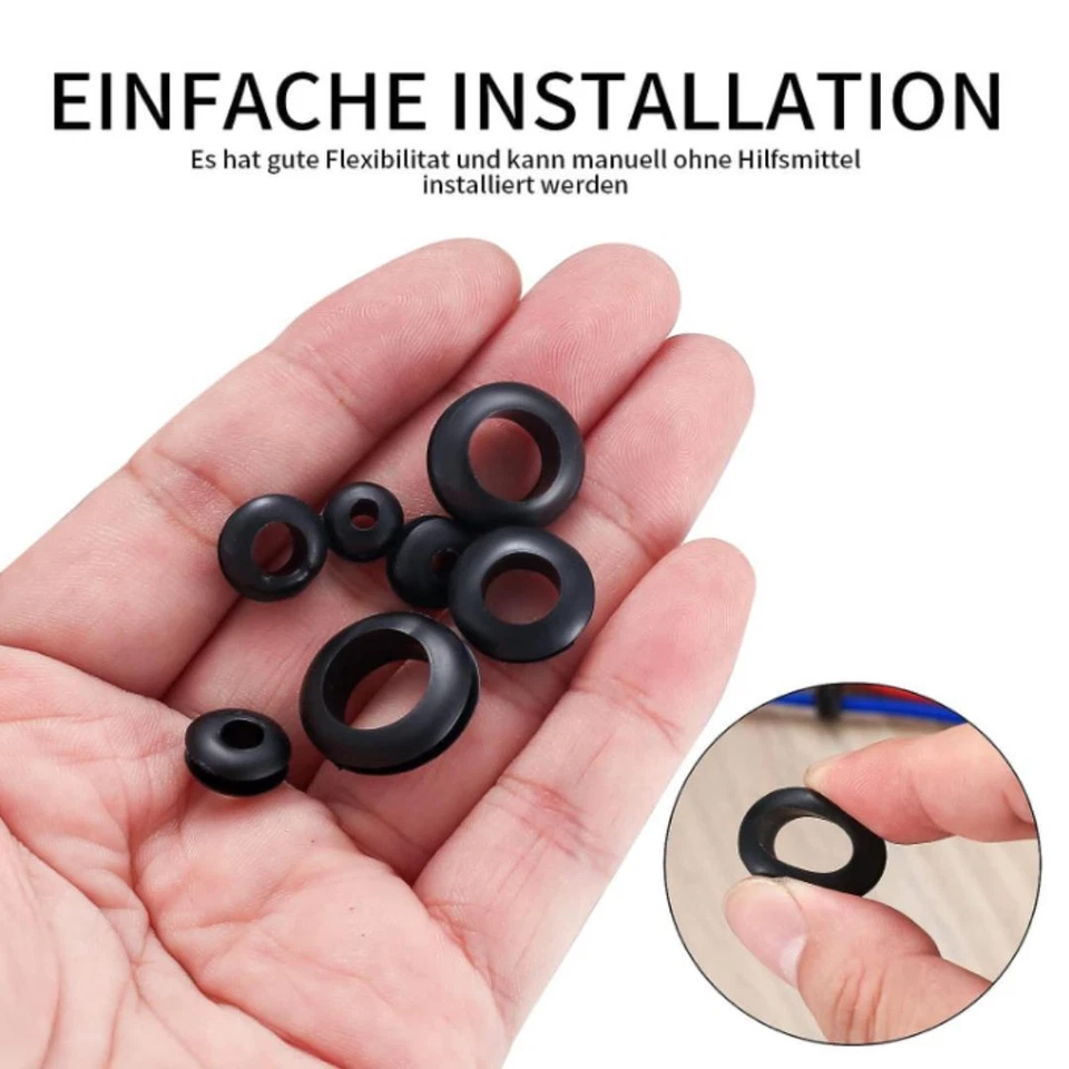 CIRCLE- 260Pcs Rubber Grommet Assortment Kit For Wiring Automotive Hardware Repair O Rin