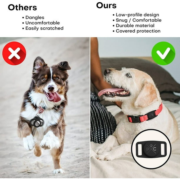 HHHC Airtag Support pour collier de chien, étui de protection pour collier  de chien, boucle d'airtag pour traceur de chien GPS, traceurs de chien pour  Apple iPhone, animal de compagnie, support d'étiquette