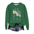 thumbnail image 4 of WZXFASHION Haut Ample pour Femmes Automne et Hiver Manches Longues Col Rond Imprimé Chandail Décontracté Économies de Printemps Liquidation sous-Vêtements Thermiques Haut, 4 of 4