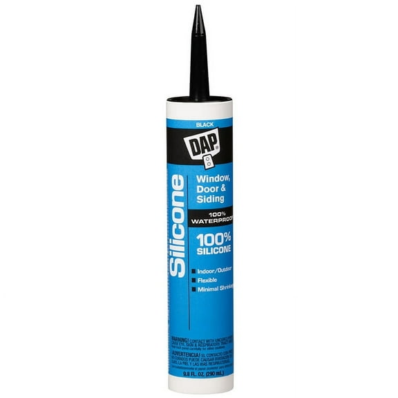 Dap 7079808642 Silicone Rubber Sealant, Black, 9.8-oz. - Quantity 12