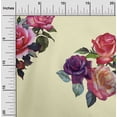 thumbnail image 1 of oneOone Organic Cotton Voile Fabric Leaves & Rose Watercolor Print Sewing Fabric BTY 42 Inch Wide, 1 of 4